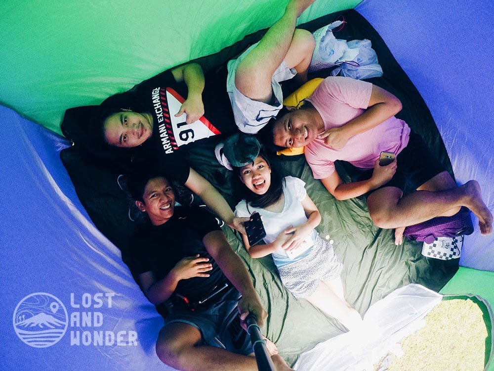 Inside the tent taken with GoPro in Real Quezon - The Pacific Recreation Kamp