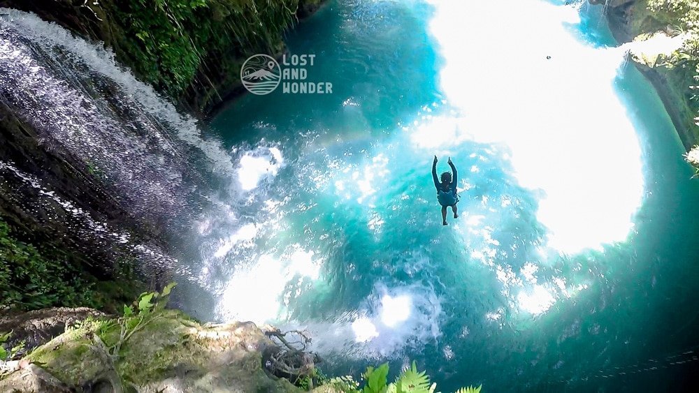 Photo of cliff jumping in Kawasan Falls